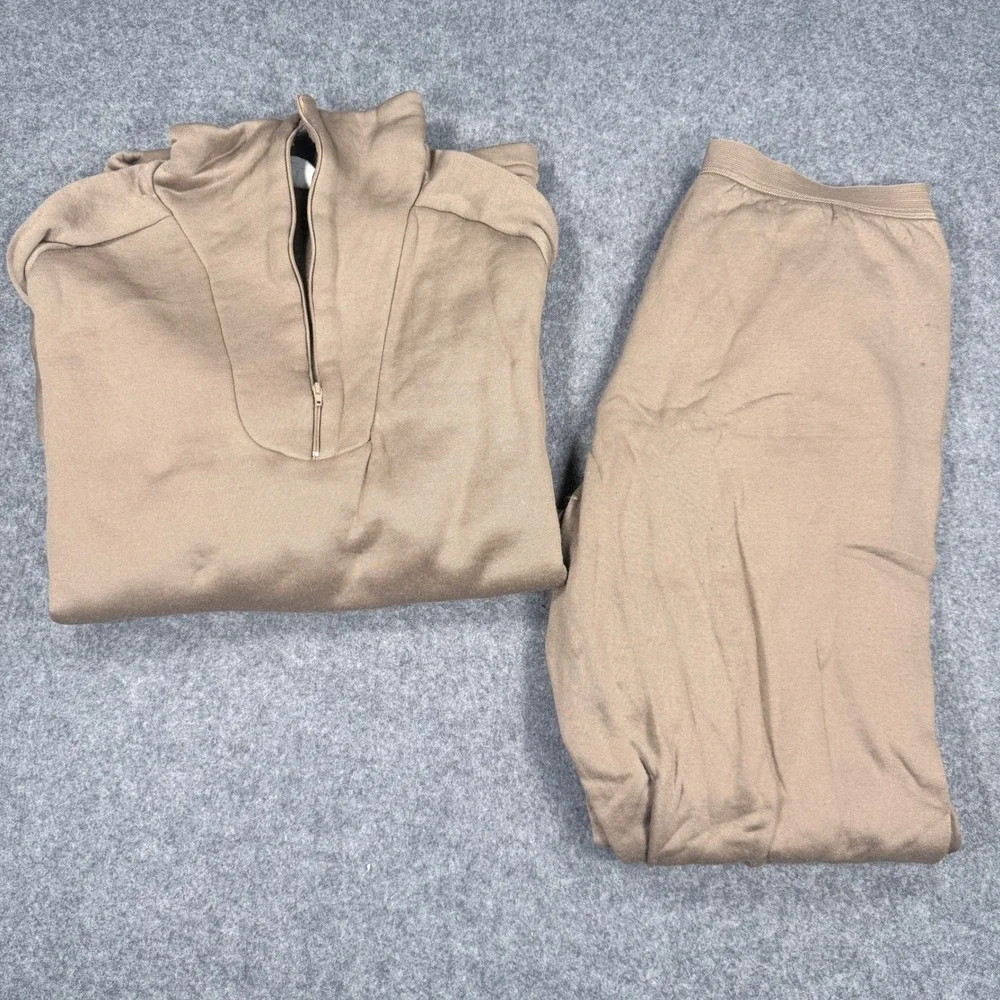 US Military Cold Weather Thermal Set XL Coyote Brown Polypropylene 1/4 Zip Base